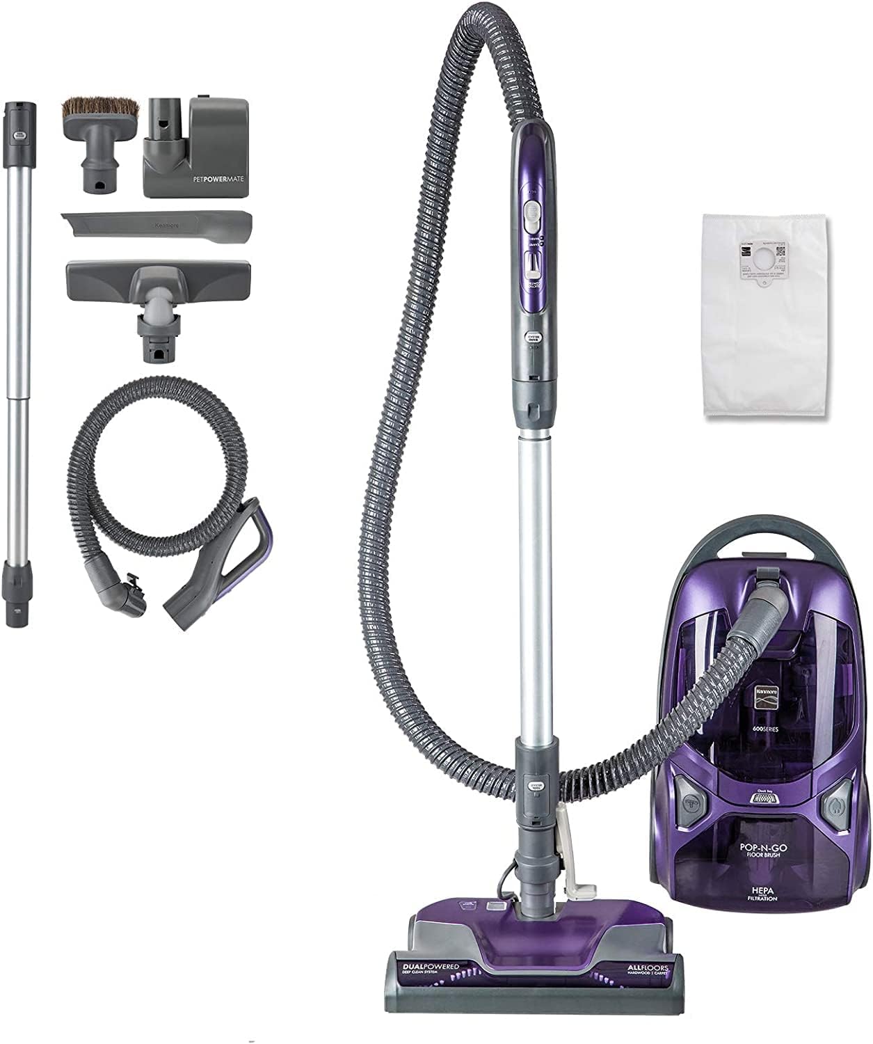 Kenmore 600 Series Pet Friendly Bagged Canister Vacuum with PowerMate head