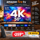 Amazon Fire TV 50″ Omni QLED Smart TV drops to $259.99 (was $469.99, -45% OFF Amazon Limited Time Deal) Polish TV Compatible