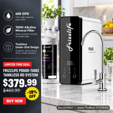 Frizzlife PD600 Tankless RO Water Filter drops to $379.99 (was $469.99, -19% OFF Amazon Limited Time Deal)