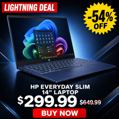 HP 14″ Everyday Slim Laptop drops to $299.99 (was $649.99, -54% OFF Amazon Lightning Deal)