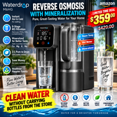 Waterdrop M6HG Instant Hot Countertop RO Water Filter drops to $359 (was $429, -16% OFF Amazon Limited Time Deal)